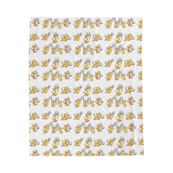 Velveteen Plush Blanket — Cute Puppy Pattern Cozy Throw for Kids & Pets Velveteen Plush Blanket — Cute Puppy Pattern Cozy Throw for Kids & Pets