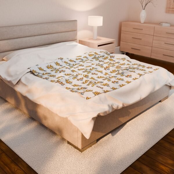 Velveteen Plush Blanket — Cute Puppy Pattern Cozy Throw for Kids & Pets Velveteen Plush Blanket — Cute Puppy Pattern Cozy Throw for Kids & Pets