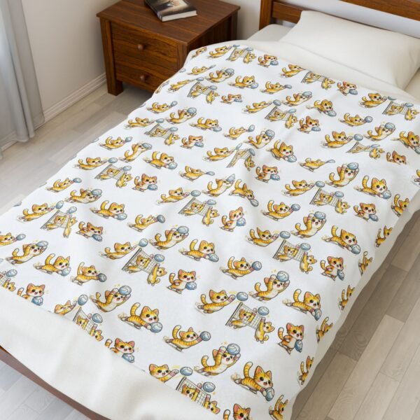 Velveteen Plush Blanket — Cute Puppy Pattern Cozy Throw for Kids & Pets Velveteen Plush Blanket — Cute Puppy Pattern Cozy Throw for Kids & Pets