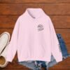 Light Pink Gildan 18500 hoodie flat lay with minimalist volleyball mama chest print