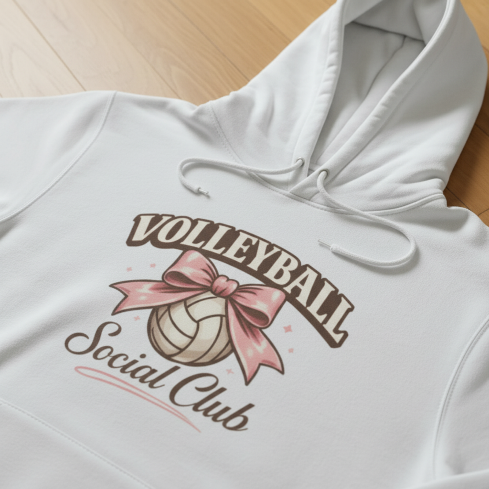 volleyball-social-club-hoodie-closeupl-flat-white Volleyball Social Club hoodie | Volleyball Graphic Hoodie, Retro Volleyball Design